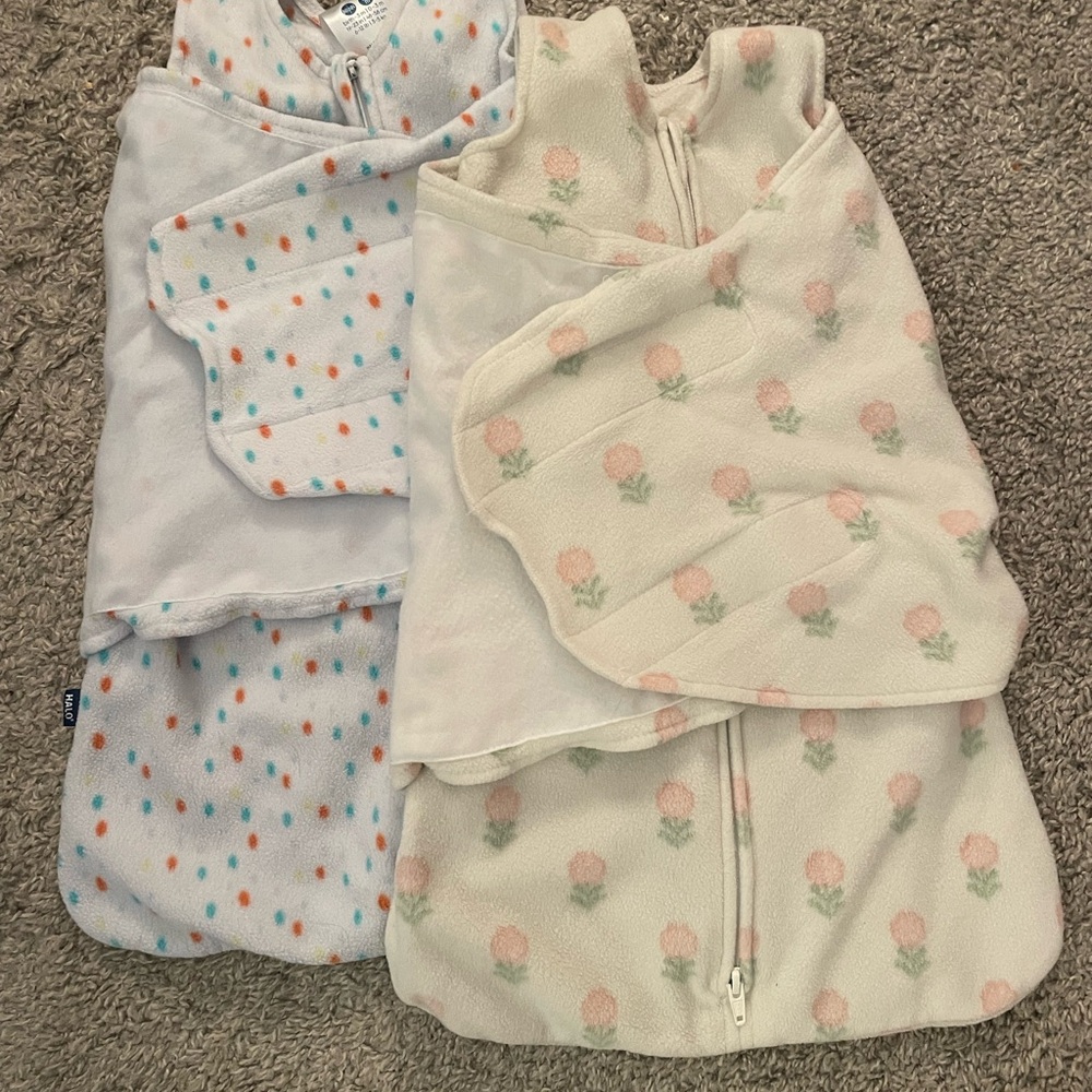 Halo SleepSack with Soft Florals and Colorful Polka Dots